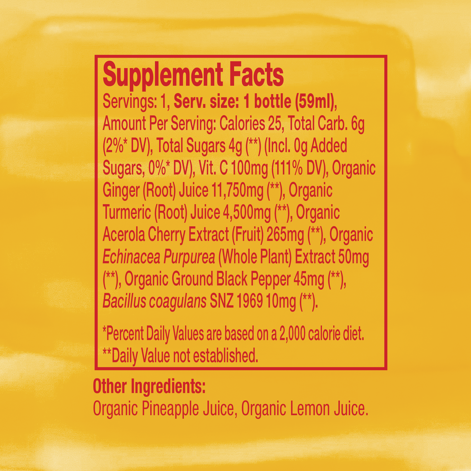 Vive Organic Immunity Boost Original Ginger & Turmeric Wellness Shot 2 Fl Oz