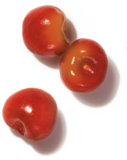 Three acerola cherries